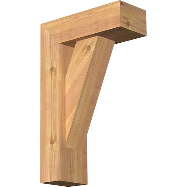 Ekena Millwork Traditional Block Smooth Bracket w/ Offset Brace, Western Red Cedar, 5 1/2"W x 14"D x 22"H BKT0604X14X22TRA05SWR - main